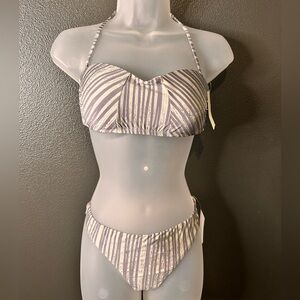 NWT BCBGMAXAZRIA BCBG Motion Of The Ocean Bandeau & Bikini Bottoms Size 6